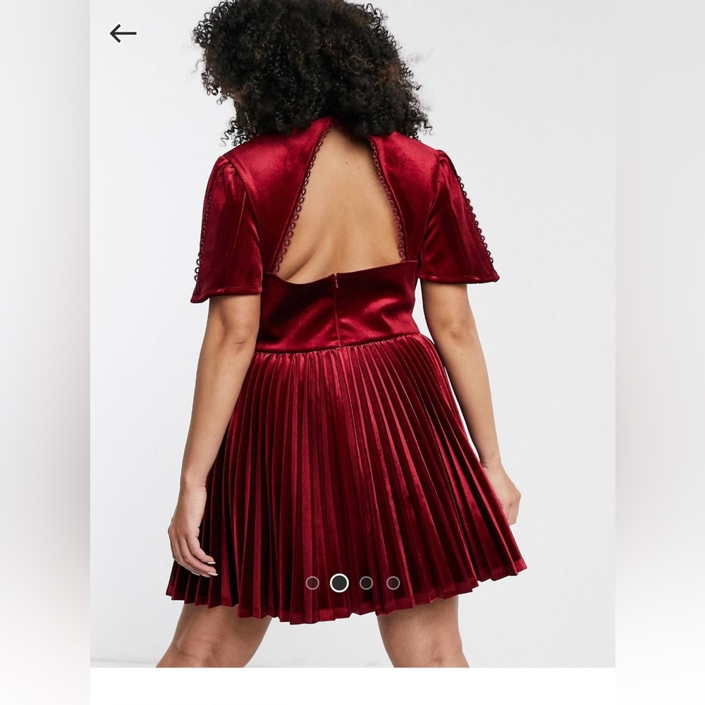 ASOS curve velvet trim mini dress